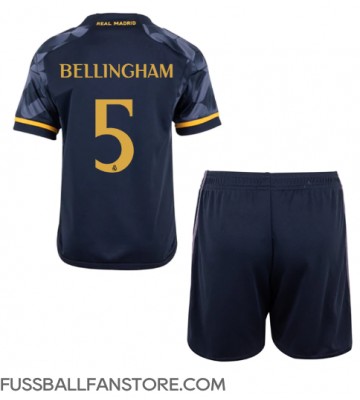 Real Madrid Jude Bellingham #5 Replik Auswärtstrikot Kinder 2023-24 Kurzarm (+ Kurze Hosen)